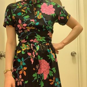 Adele Simpson 1970s floral minidress